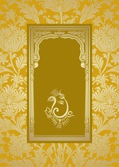 Ganesha, wedding card, royal Rajasthan, India	
