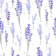 seamless pattern with flowers lavender 