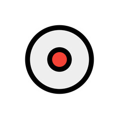 Record icon in filled line style about camera, use for website mobile app presentation