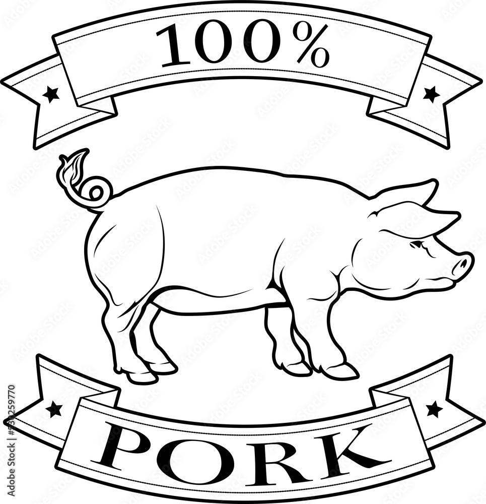 Poster Pork 100 percent label