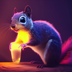 Beautiful squirrel.Character Design. Concept Art Characters. Book Illustration. Video Game Characters. Serious Digital Painting. CG Artwork .
