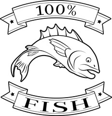 Fish 100 percent label