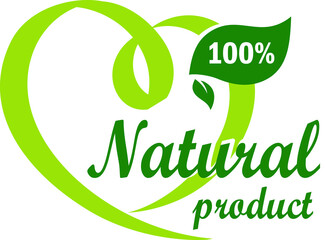 Natural Vegan Organic Eco Bio Product icon. Ecology Bio flat sign. Green leaf. PNG illustration