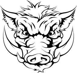 Boar mascot face