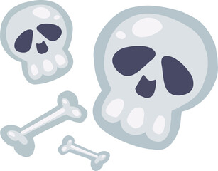 Skulls and bones for halloween or horror movie