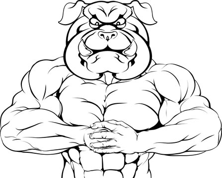 Tough bulldog mascot