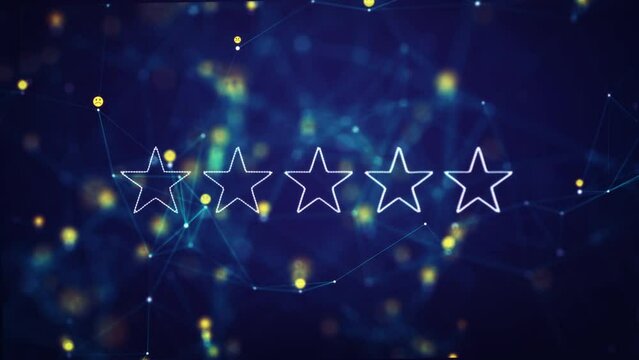Customer review satisfaction feedback survey concept. five-star excellent rating for feedback review satisfaction service, Customer service experience and business satisfaction survey.