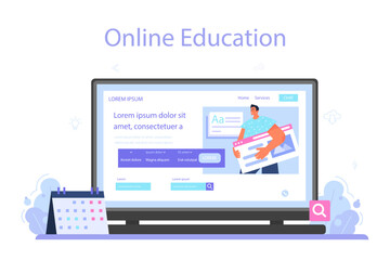 Content manager online service or platform. Idea of digital strategy