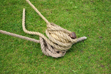 Natural Rope Tied to Tent Peg in Lawn 18665-6086-013