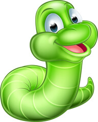Cute Cartoon Caterpillar Worm