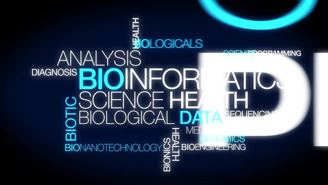 Bioinformatics Bioengineering words tag cloud blue text Biological engineering Bioinformatic computer data conference bio science research health biology medical technology genomics innovation