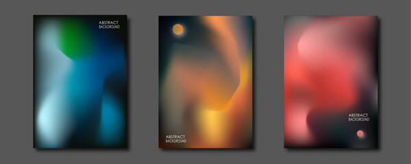 Smooth gradient brochure set. Smooth templates collection for brochures, posters, banners, flyers and cards. Vector illustration