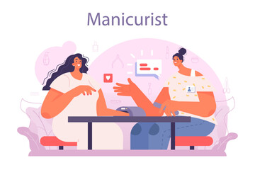 Manicurist service concept. Beauty salon worker. Nail treatment