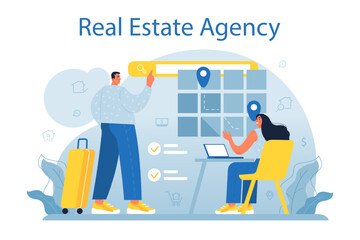 Realtor concept. Real estate agent' assistance in house selection