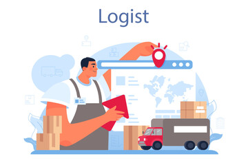 Logistic and delivery service. Idea of transportation and distribution,
