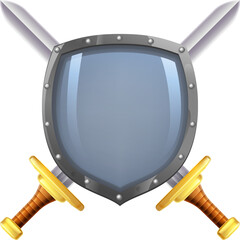 Crossed swords shield