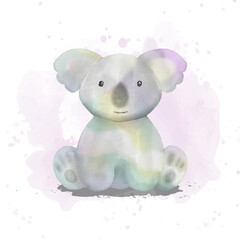 Watercolor of cute koala vector illustration