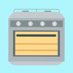 kitchen stove on a blue background
