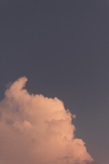 Big white clouds against blue sky during evening - anime style image of cloud wallpaper- lofi...