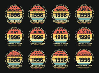 The Real Legends Are Born In 1996 Birthday Quotes Bundle, Birthday gifts for women or men, Vintage birthday shirts for wives or husbands, anniversary T-shirts for sisters or brother