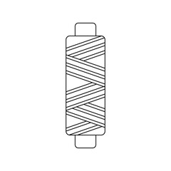 Sewing Thread Outline Icon Illustration on White Background