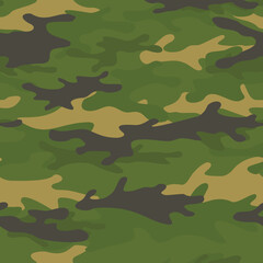 Seamless camouflage pattern. Military camo from spots. Print on fabric. Vector illustration