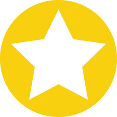 Star inside circle flat icon yellow