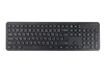 Top view thai and english computer keyboard, isolated on white background.