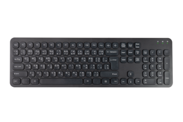Top view thai and english computer keyboard, isolated on white background.