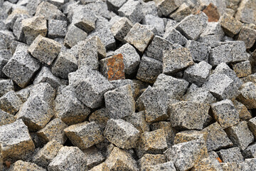 Granite stone pieces in mining area