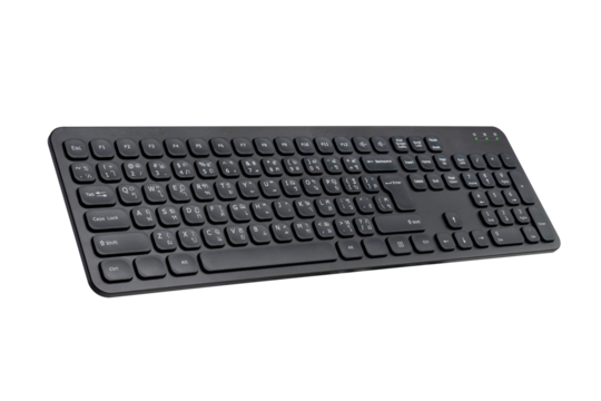Slim thai and english keyboard, isolated on white background.
