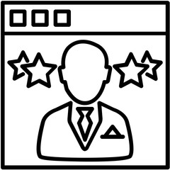 Rating Line Vector Icon