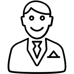 Happy Client Line Vector Icon