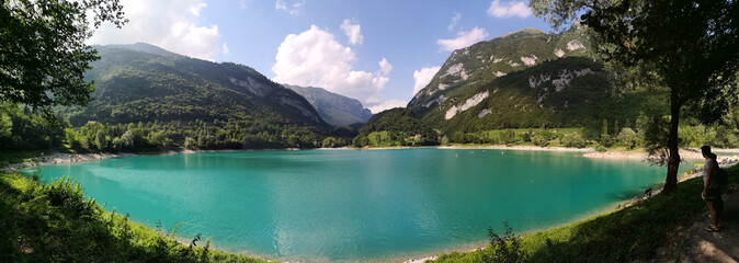 Naklejka na ściany i meble Lago die Tenno - lake in the mountains