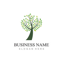 tree logo design with template vector concept