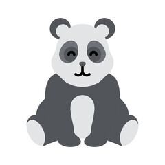 Cute little baby panda. funny smiling animal. colored flat cartoon vector illustration.