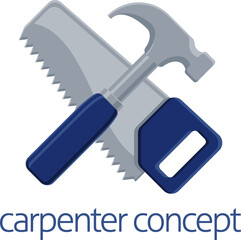 Saw and Hammer Carpenter Concept