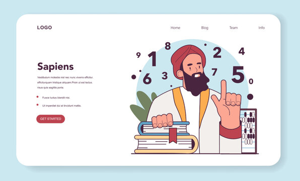 Persian and Arabic mathematicians invented numerals writing web banner