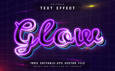 Glow neon text effect editable