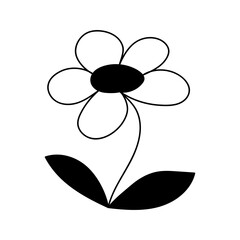Silhouette image of chamomile. Vector illustration of a flower. Flowers and plants.