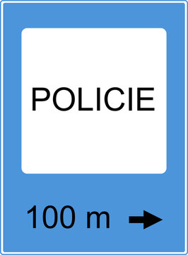 Road signs of the service. Police. Vector image.