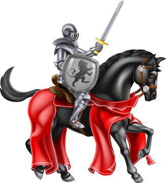 Sword and Shield Knight on Horse