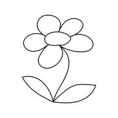 Silhouette image of chamomile. Vector illustration of a flower. Flowers and plants.