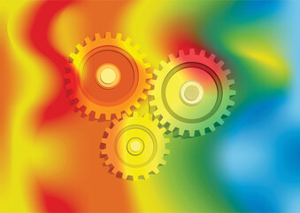 abstract colorful background with gears