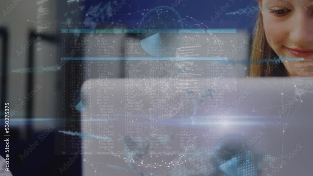 Poster animation of data processing over diverse students using computer