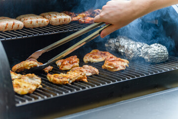 grilled meat on the grill