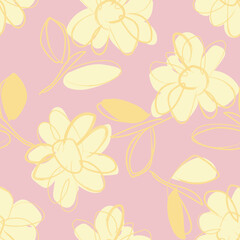 Floral Brush strokes Seamless Pattern Design