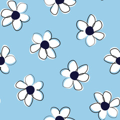 Floral Brush strokes Seamless Pattern Design