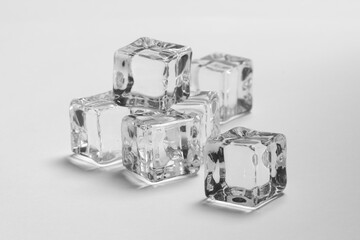ice cubes on the glass background