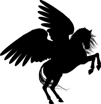 Rearing Pegasus Silhouette